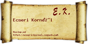Ecseri Kornél névjegykártya