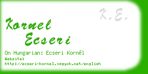 kornel ecseri business card