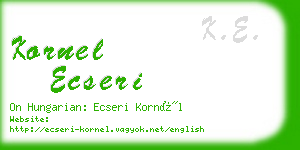 kornel ecseri business card